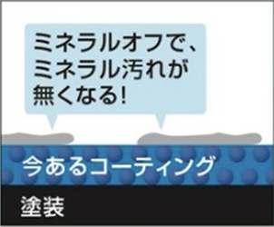施工前。今あるコーティングの上にミネラル汚れが付いた状態